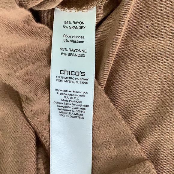 Chico’s brown criss-cross shoulder, keyhole front detail - size 2 (L) - Picture 10 of 12